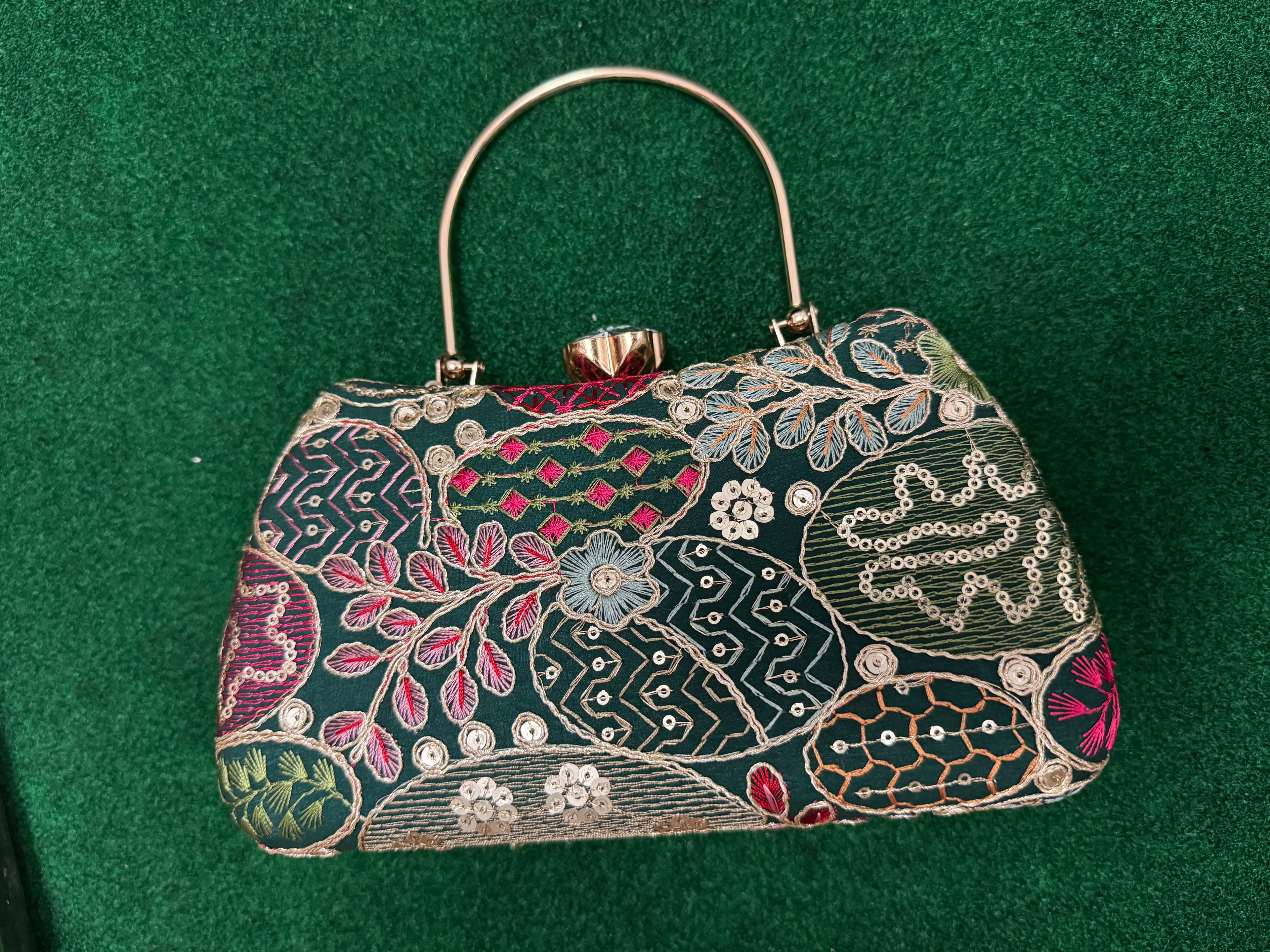Embroidered Clutch Handbag (String included)
