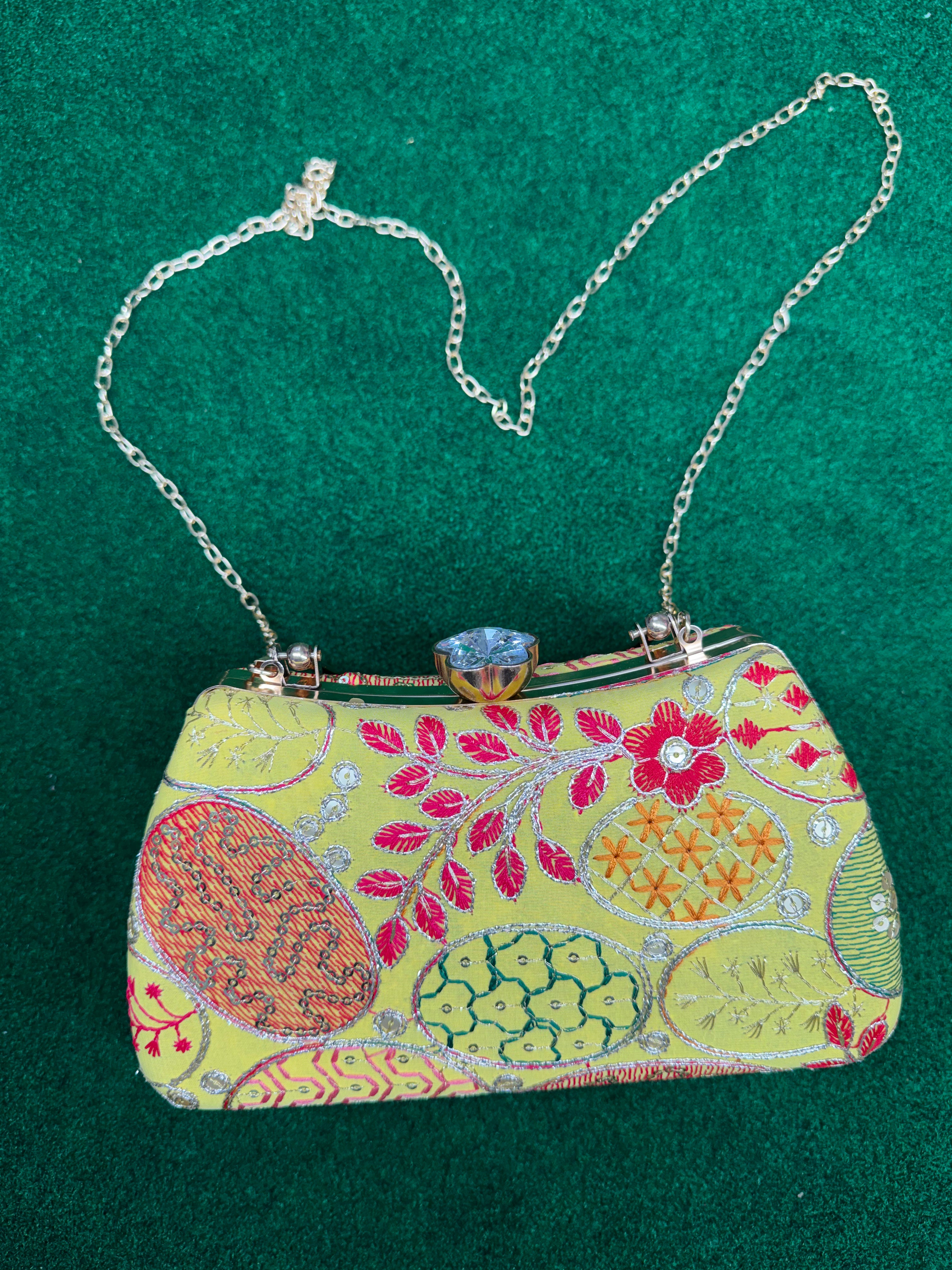 Embroidered Clutch Handbag (String included)