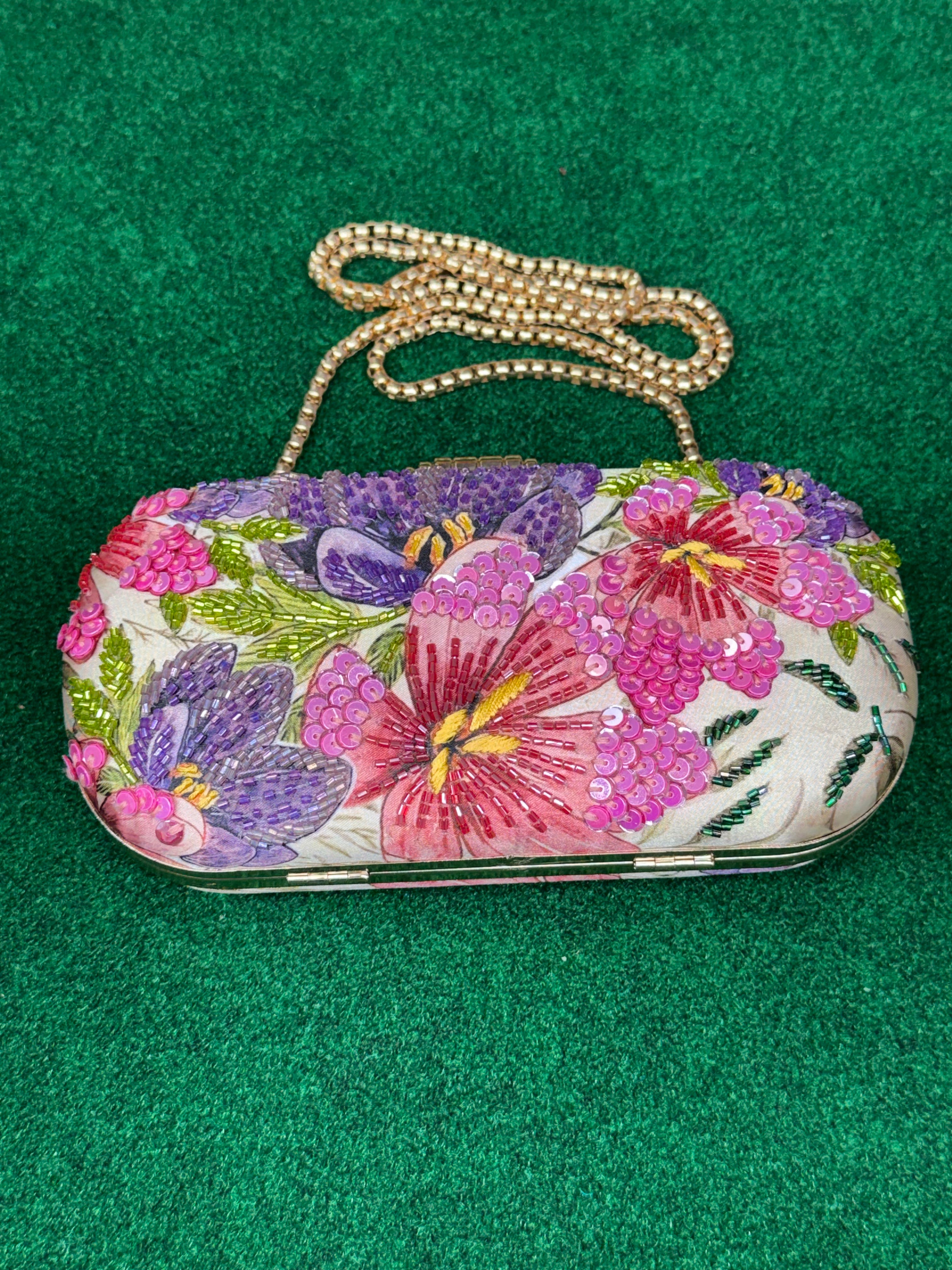 Embroidered Clutch Handbag (String included)