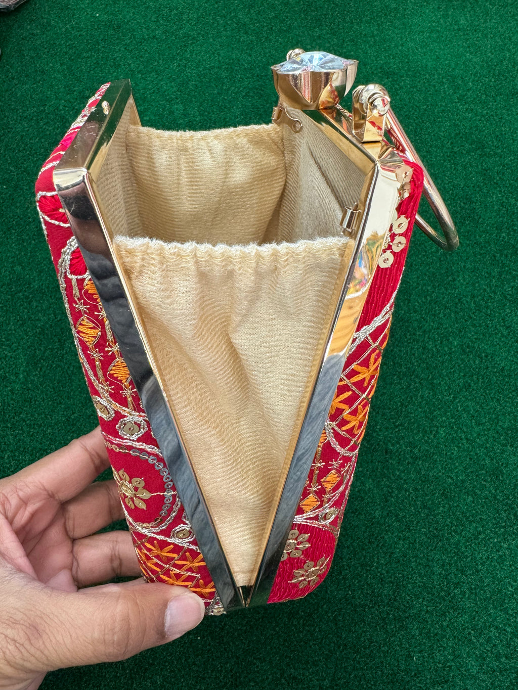 Embroidered Mobile party Clutch cum sling