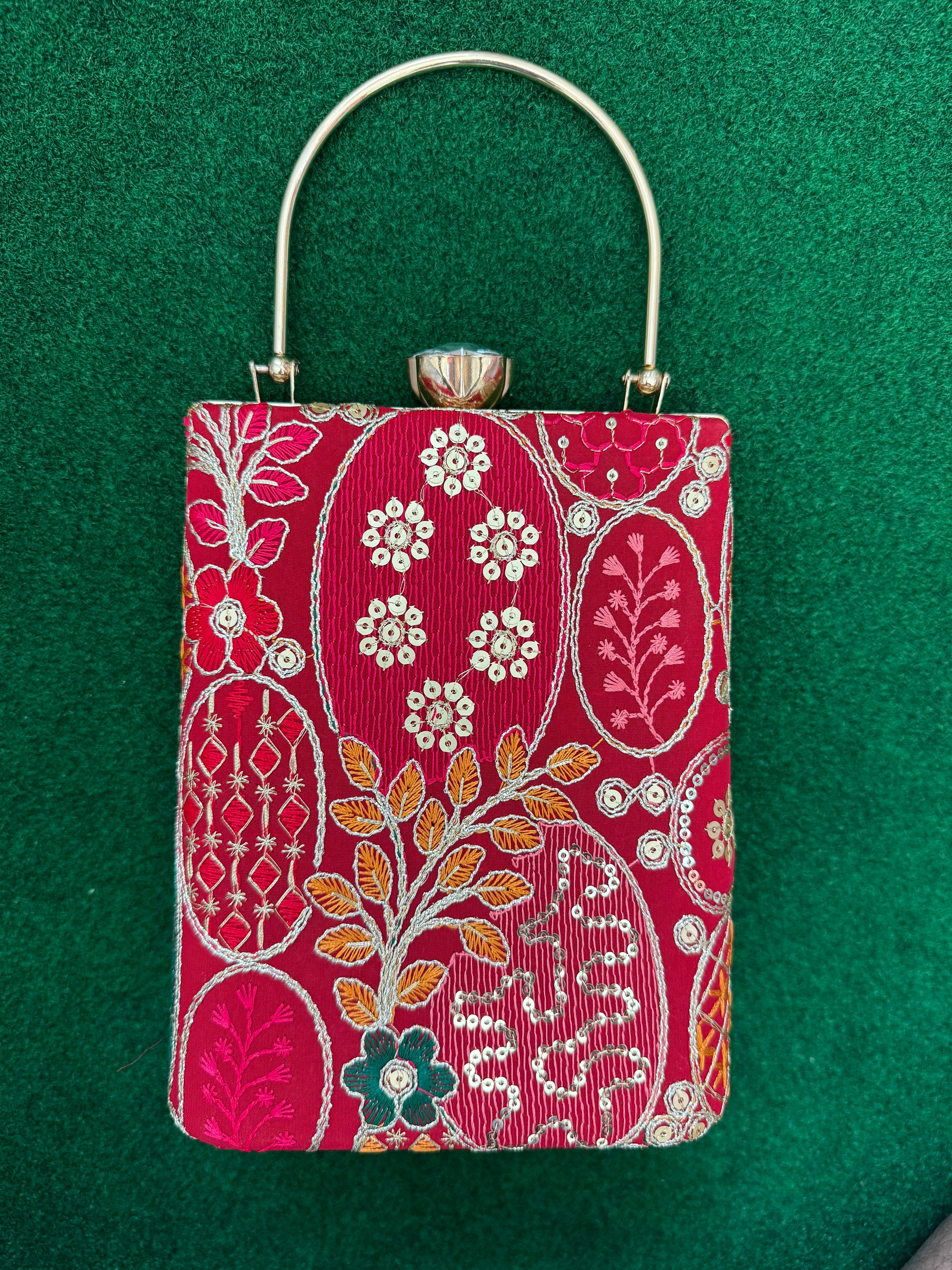 Embroidered Mobile party Clutch cum sling