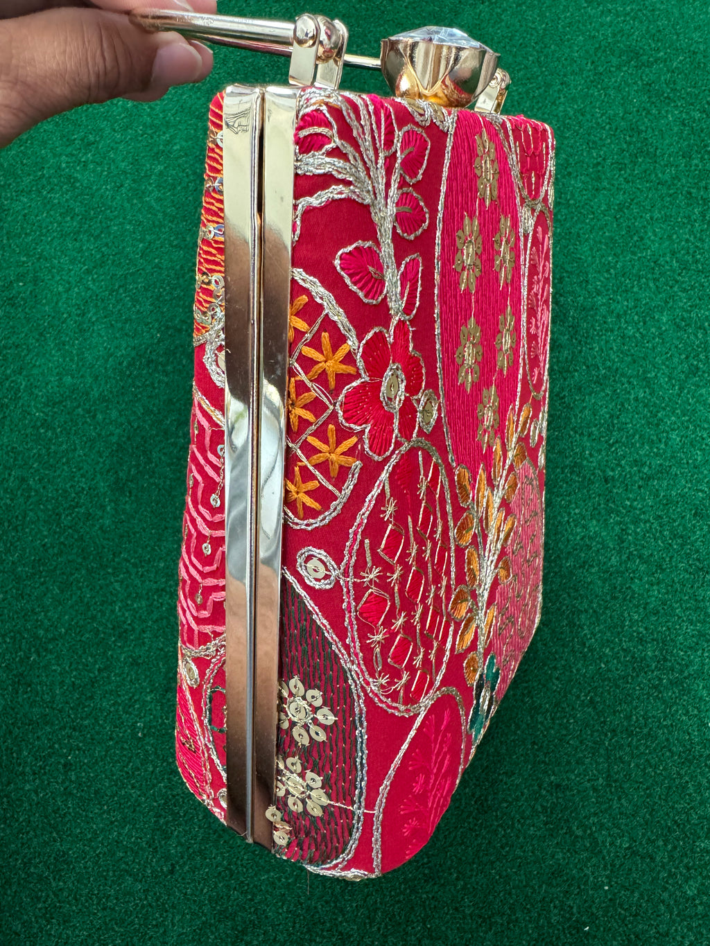 Embroidered Mobile party Clutch cum sling