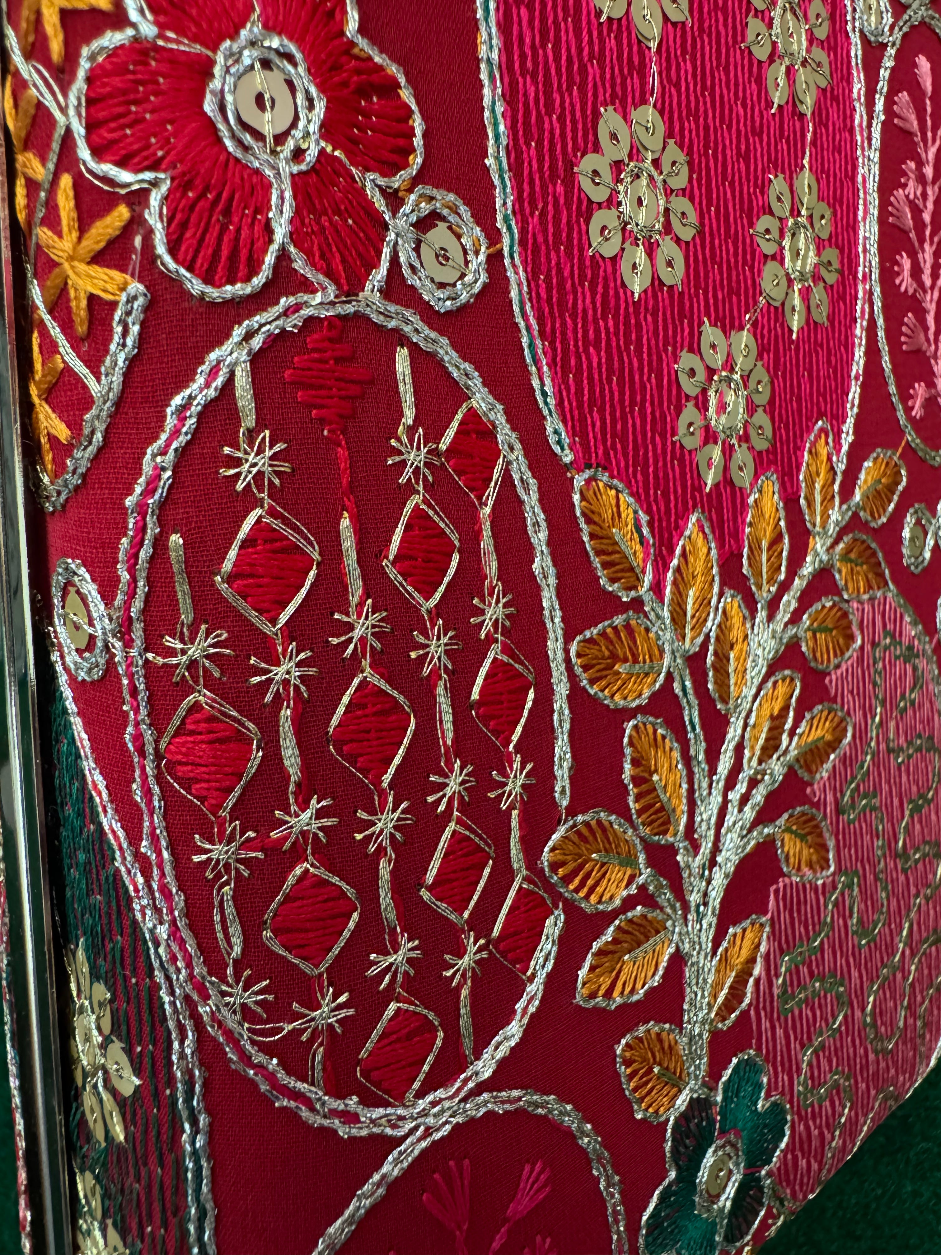 Embroidered Mobile party Clutch cum sling