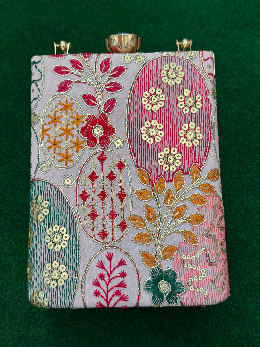 Embroidered Mobile party Clutch cum sling