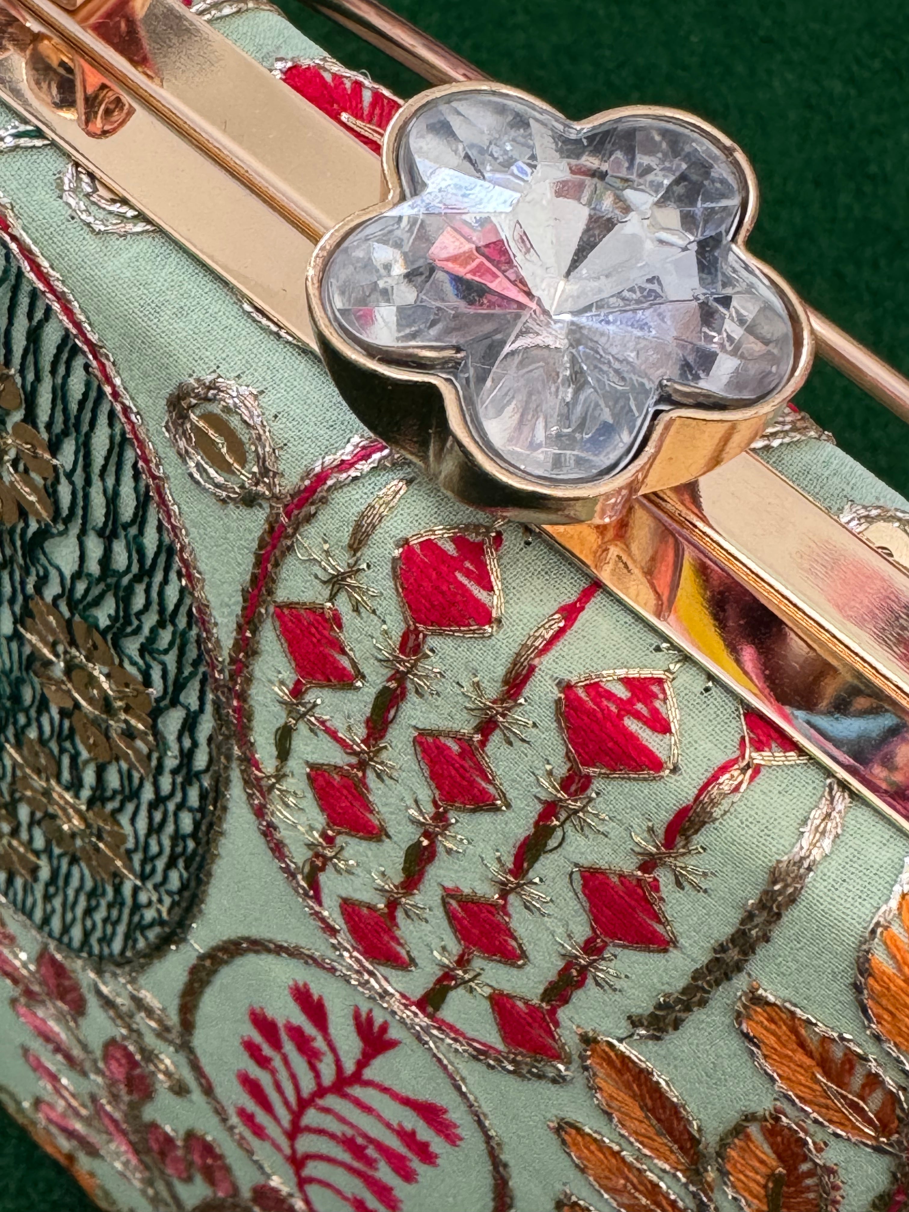 Embroidered Mobile party Clutch cum sling