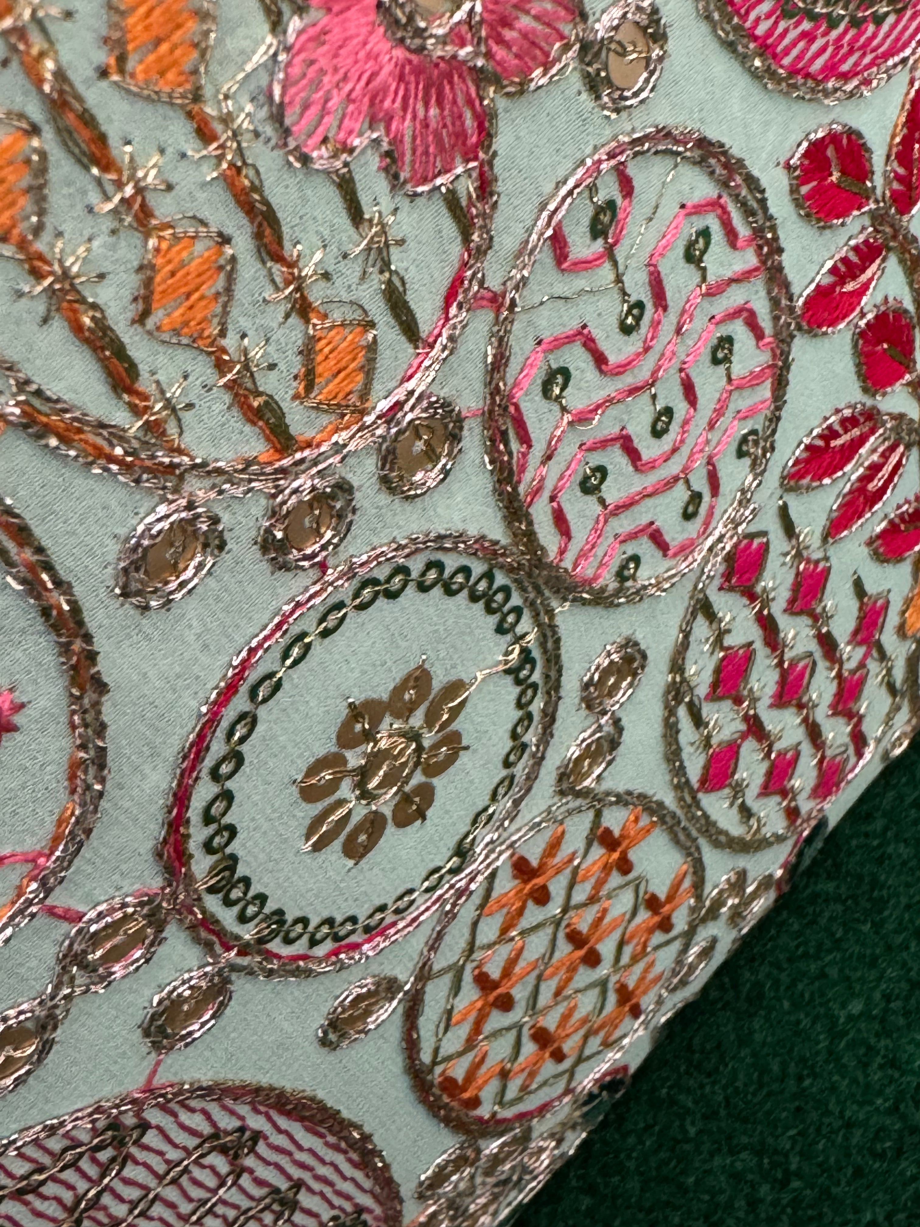 Embroidered Mobile party Clutch cum sling