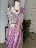 Indo-Western Style One Minute Saree Space Silk Fabric With Sleeve Less Blouse